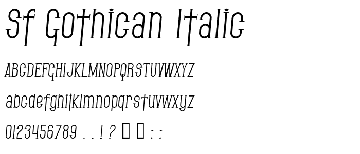 SF Gothican Italic font